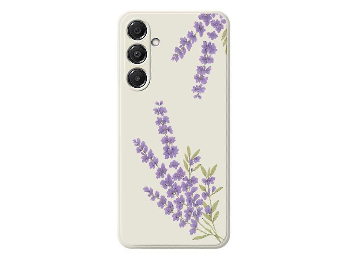 Capa Traseira De Tpu Com Estampa De Lavanda E Bordas Retas Para Samsung Galaxy A16 5g 4g, Bege