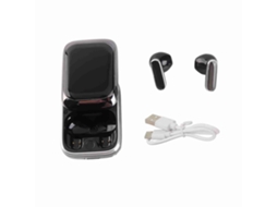 Fones de Ouvido True Wireless e Bluetooth com Tela Sensível, Redução de Ruído, Longa Bateria e Capa Deslizante. EOOCOO