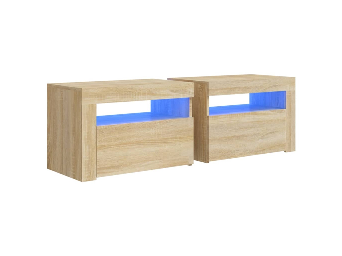 Bedside Cabinet, Bedside Cabinets Vidaxl Marrom Madeira Processada (n/a)