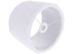 Abajur de Mesa Decorativo de Pelúcia, E27, Diâmetro 24 Cm, Cor Branca, Compatível com Soquete E27e14. SFUSHOS