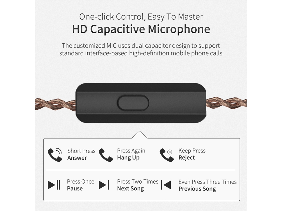 Fones de Ouvido Intra auriculares Kz Zs10 Pro: Hifi, 1dd+4ba Driver Híbrido, 3.5mm, Cabo Destacável, Esportivos. EOOCOO