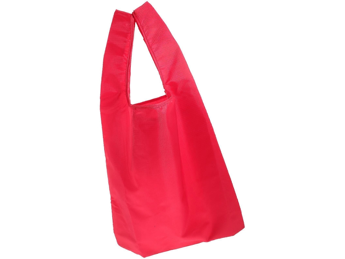Sacola de Compras Dobrável e Reutilizável em Lona Vermelha para o Natal . GOKOCO (1 Conjunto)