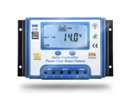 Controlador De Carga Solar 30a Regulador De Carga Solar 12v/24v Com Display Lcd E Duas Portas Usb Para Painéis Solares St6 30a Zeuxo