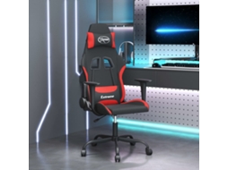 Vidaxl Cadeira De Gaming Tecido Preto E Vermelho