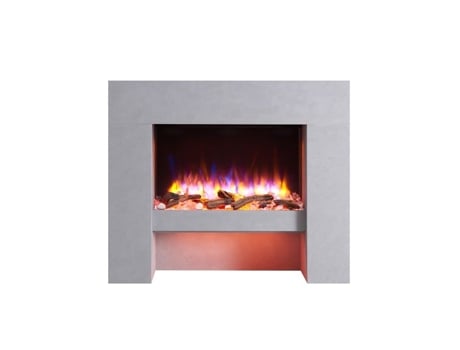 Lareira elétrica autônoma de concreto cinza Balderia Naran