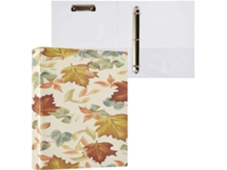 Conjunto de Fichários 3 Argolas 1/2 X 1 Polegada com Prancheta para Uso Escolar, Capa Dura, Cor Maple Outono.