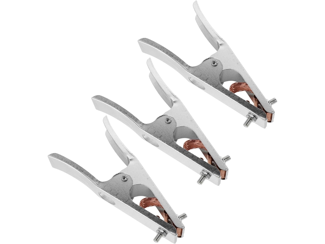 Conjunto Topbathy com 3 Grampos de Aterramento para Soldadores, Proteção Máquinas Solda Cobre. Segurança