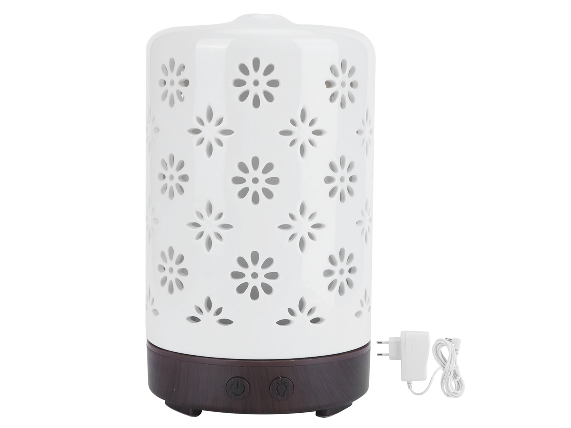 Laxiscreed Umidificador Cerâmico De Aromaterapia Com Luz De Sete Cores, Ultrassônico, 100ml, Plugue Ue