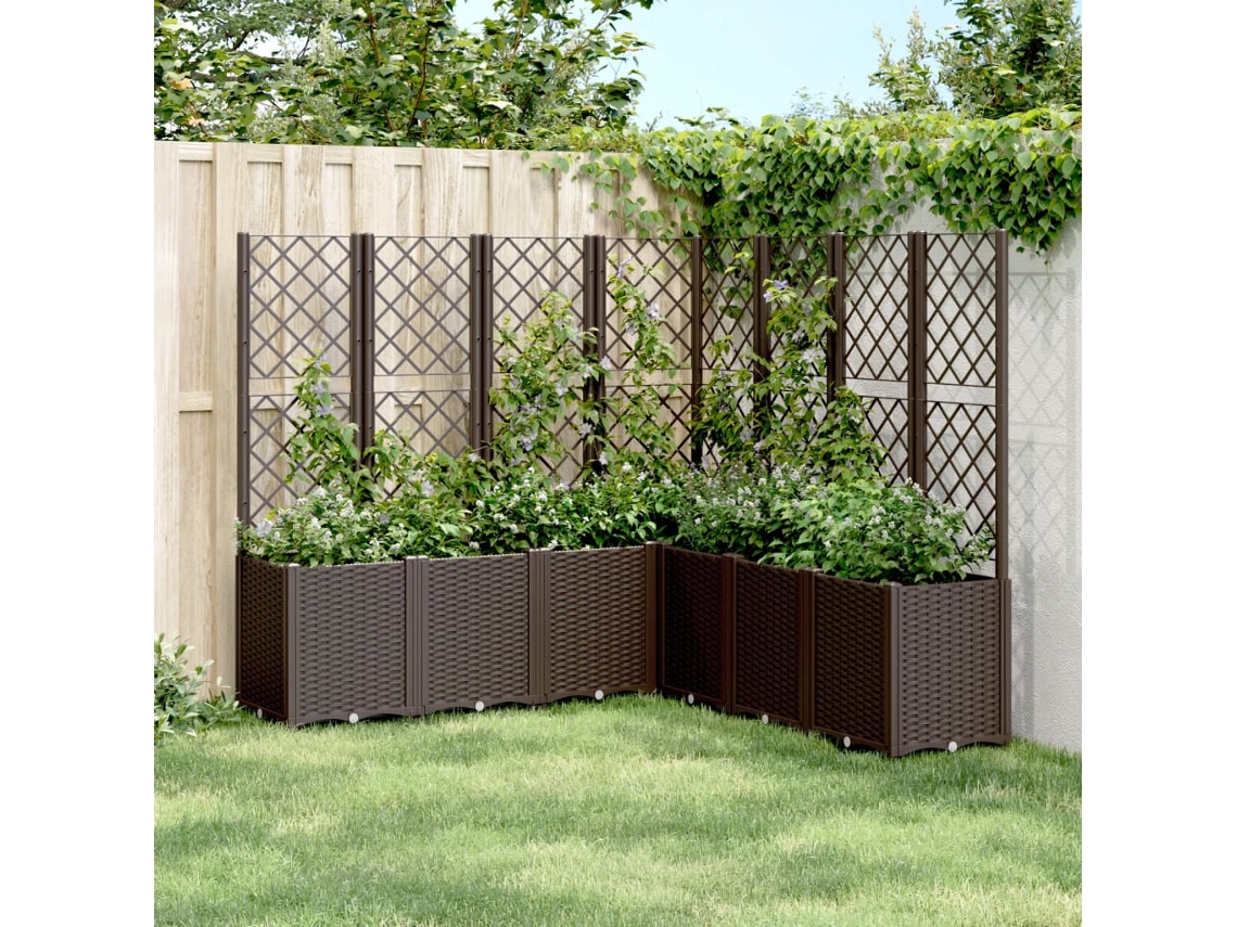 Vidaxl Vaso/floreira De Jardim C/ Treliça 160x160x140 Cm Pp Castanho