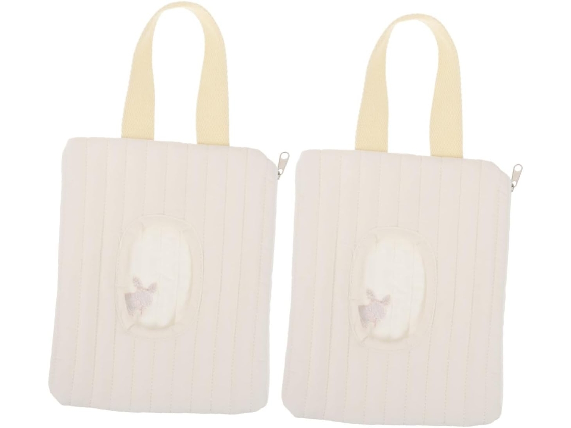 Conjunto de 2 Dispensadores de Lenços Umedecidos para Bebê, Bolsa Reutilizável para Lenços Umedecidos, CHABERLU