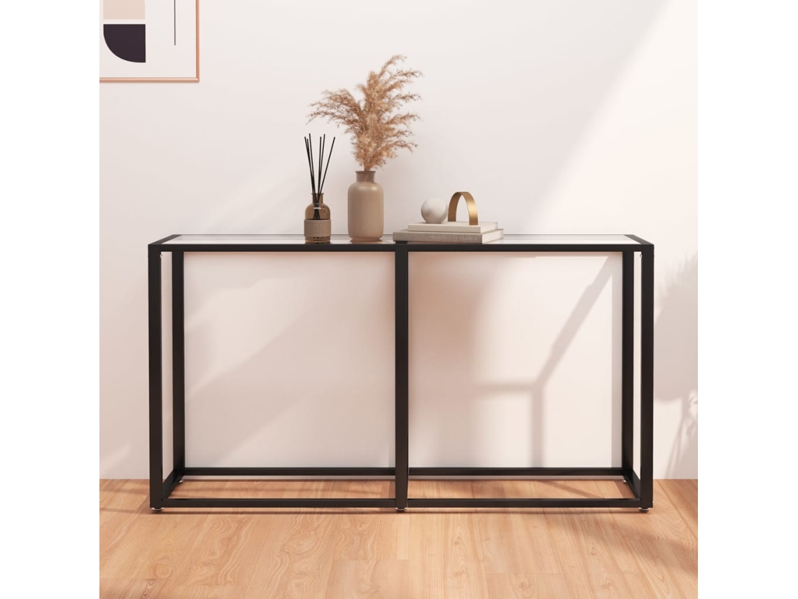 Vidaxl Mesa Consola 140x35x75,5 Cm Vidro Temperado Transparente