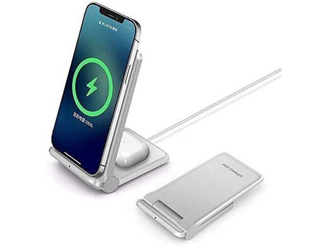Estação de Carregamento Sem Dobrável Not para Samsung Galaxy S20/S10/S21+/S9/S21 YIZHOOD Branco