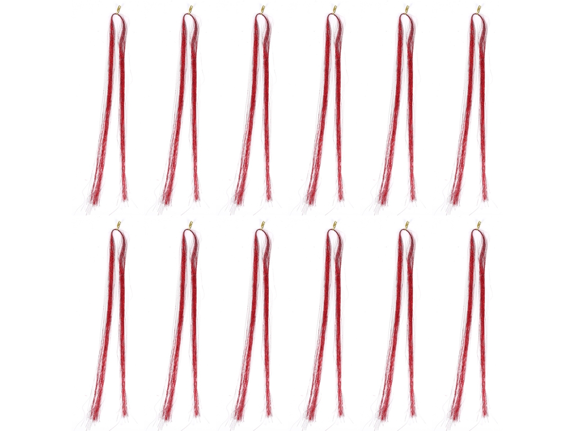 Fios De Cabelo Coloridos Com Brilho Strands Dreadlocks Extensão De Cabelo Tinsel Vermelho