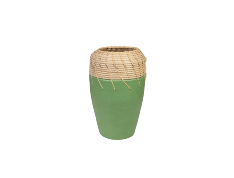Vaso ROMIMEX Verde Natural Cerâmica Rotim 20 x 30 x 20 cm