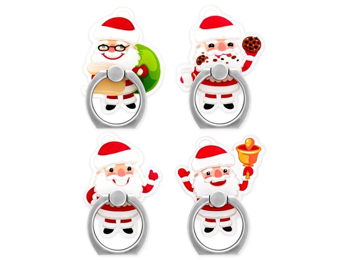 Suportes de Anel para Telefone Papai Noel 4 Peças