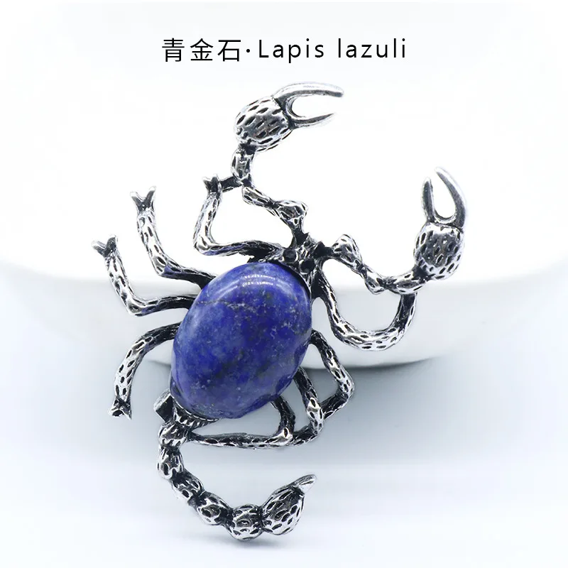 Colar Com Pingente De Escorpião (lápis-lazúli) - Pedra Natural De Cura