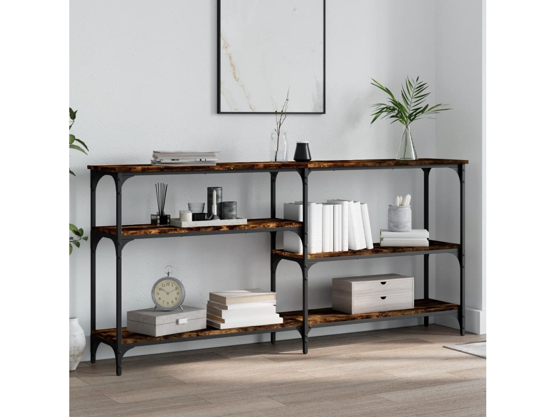 Vidaxl Mesa Consola 160x29x75 Cm Derivados De Madeira Carvalho Fumado