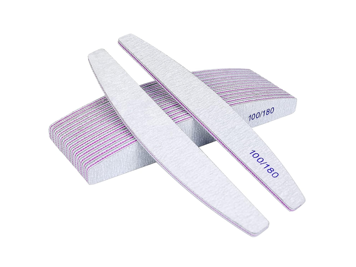 Pacote de 16 Lâminas de Unha para Unhas Geladas, 100/180 Grito, Duplo Lado, Descartável, Núcleo Roxo, Grito Trapezoidal ZYBLSSBB (branco)