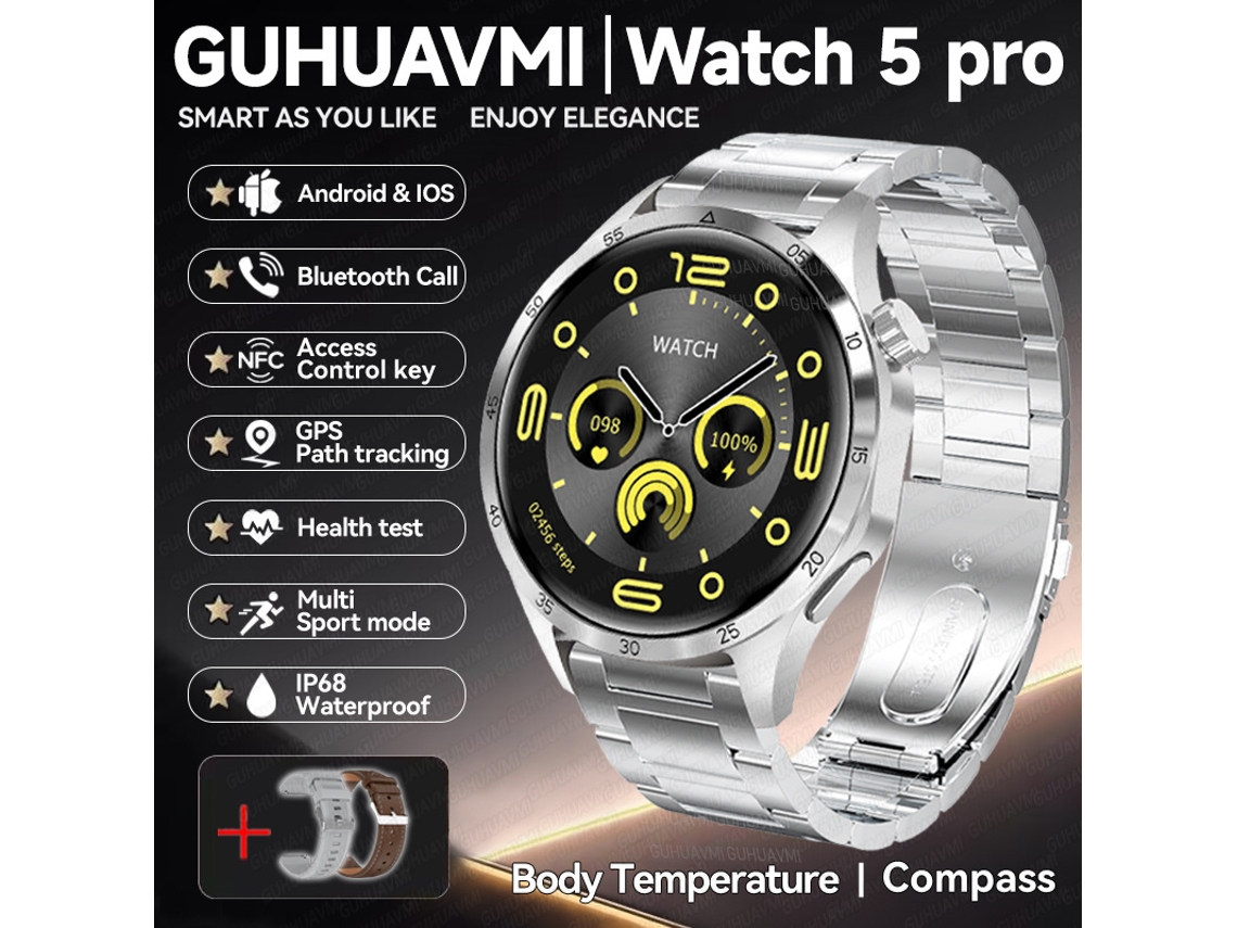 New Watch 5 Pro Smart Watch 1,53 Polegadas 360360 Tela Amoled De Alta Definição Mdug