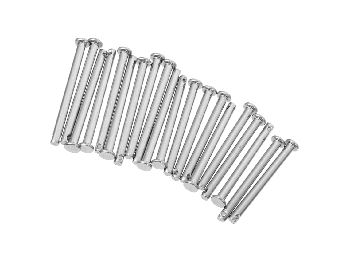 Cilindros De Aço Inoxidável Com Pino Plano E Furo Da Série 2da Stobaza Para Conexão Peças 20 Unidades X 2