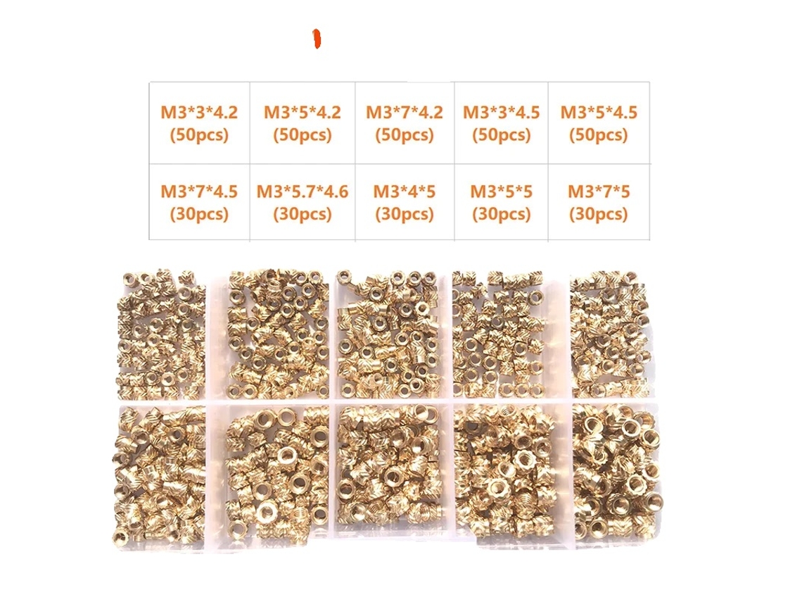 Porca, Material De Latão, Design Texturizado, M3 (400pcs)
