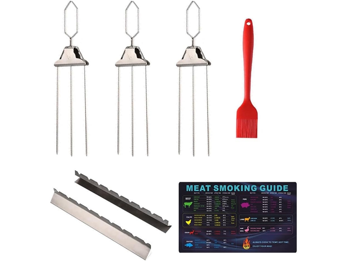 Espetos Para Churrasco 3 Em 1 Com Cabo, Espetos De Aço Inoxidável Para Carne, Frango, Linguiça E Out Gokoco