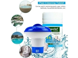 Comprimidos de limpeza de piscina, kit de dispensador flutuante, dispensador de piscina para 100 comprimidos de cloro S/MARCA