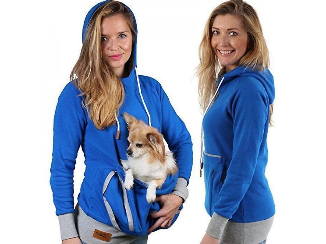 2026 sudadera com Bolsos para Mascotas Cães e Gatos Unissex Inverno Alta Capacidade Fleece M Azul