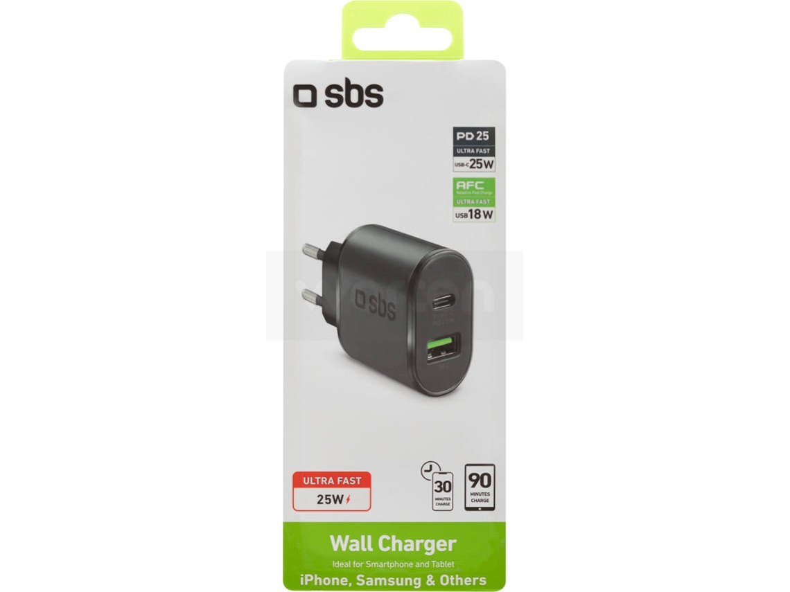 Carregador USB-C SBS 25W Preto