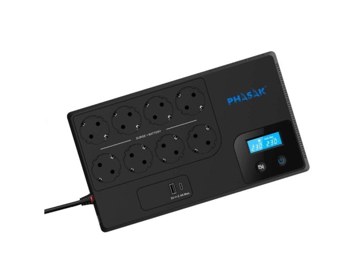 Phaak Mart Home Interactive Line Up 1050va- 1050va-600w- 8 Tomada- Formato Bloco