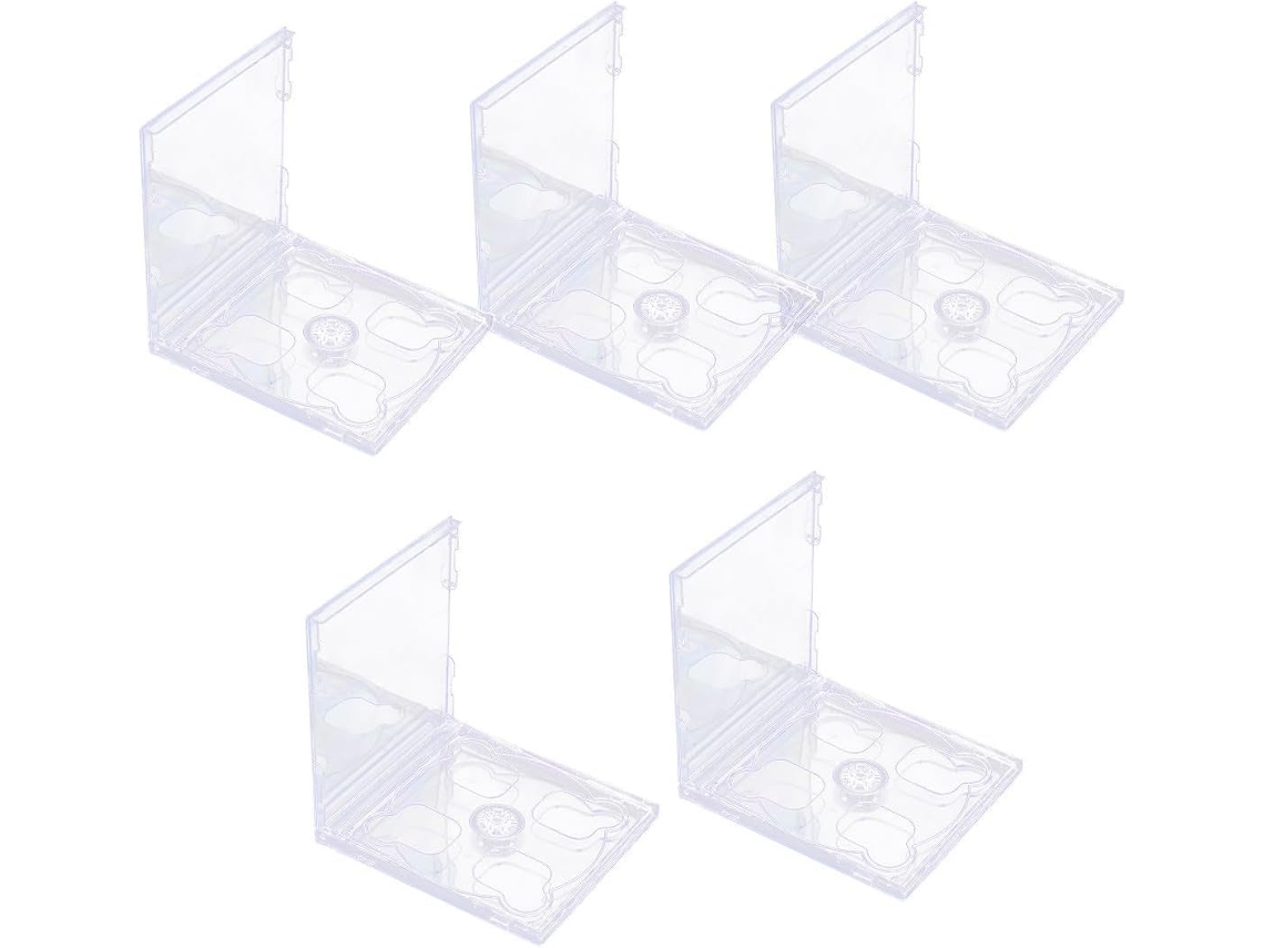 Conjunto De 5 Estojos Plásticos Transparentes Para Guardar Cds E Dvds.