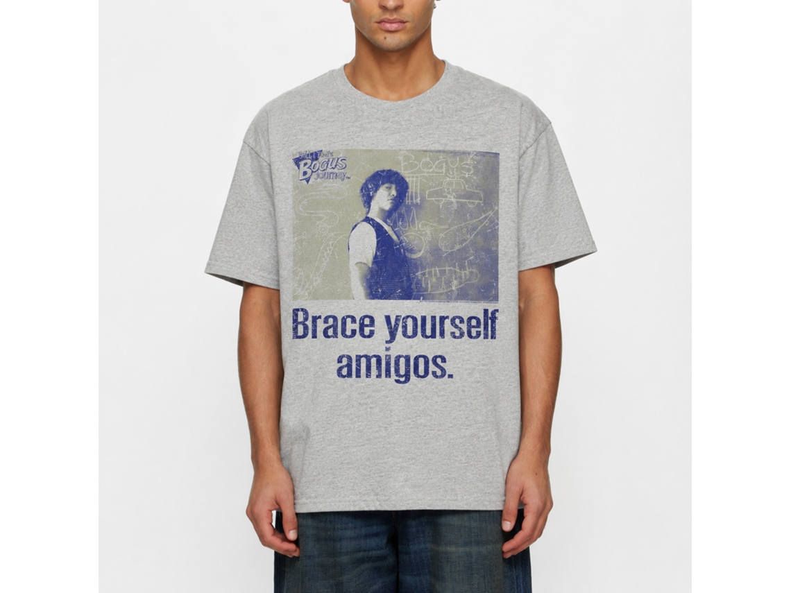 Rockinstone Bill And Ted Brace Yourself Heather Gray Adult T-shirt Size:xxxl