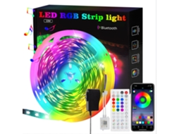 Fita De Led Rgb Ajustável Com Controle Remoto Por Aplicativo