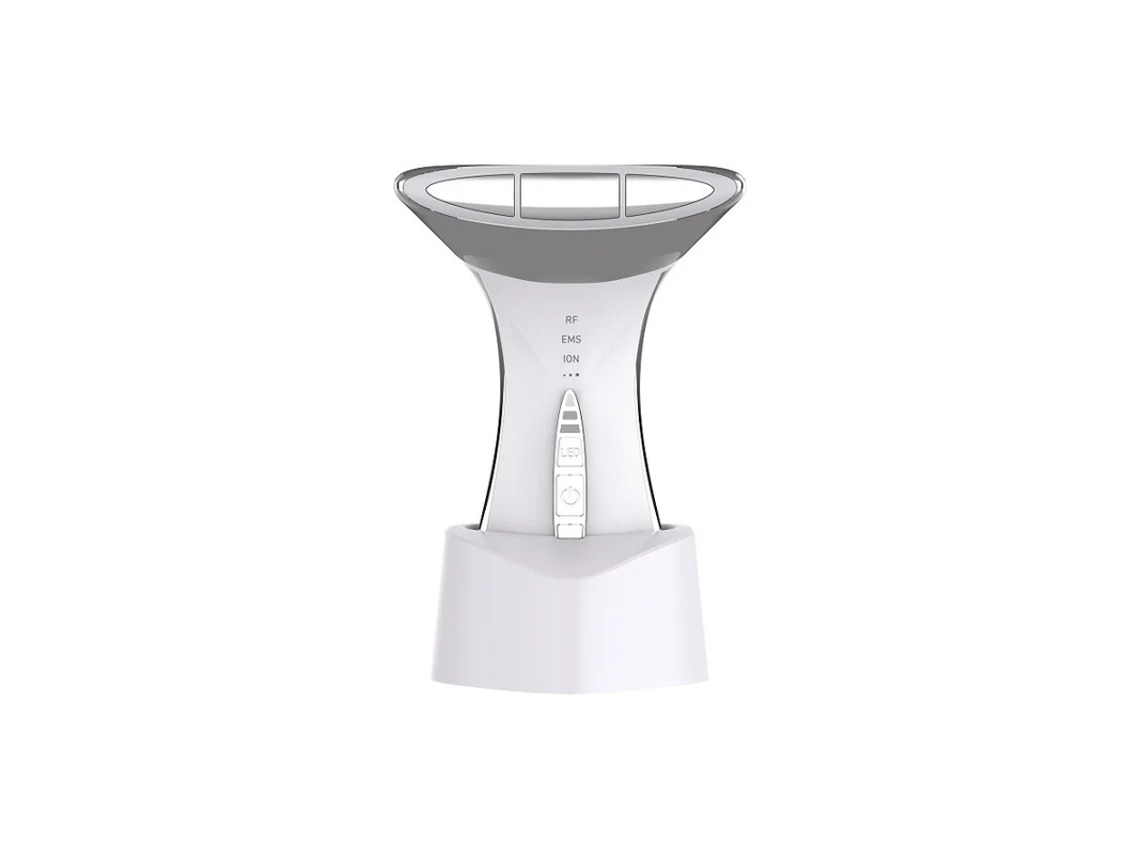Ferramenta Para Pescoço E Rosto Com Led De 5 Cores Para Cuidados Com A Pele Branco E Prata