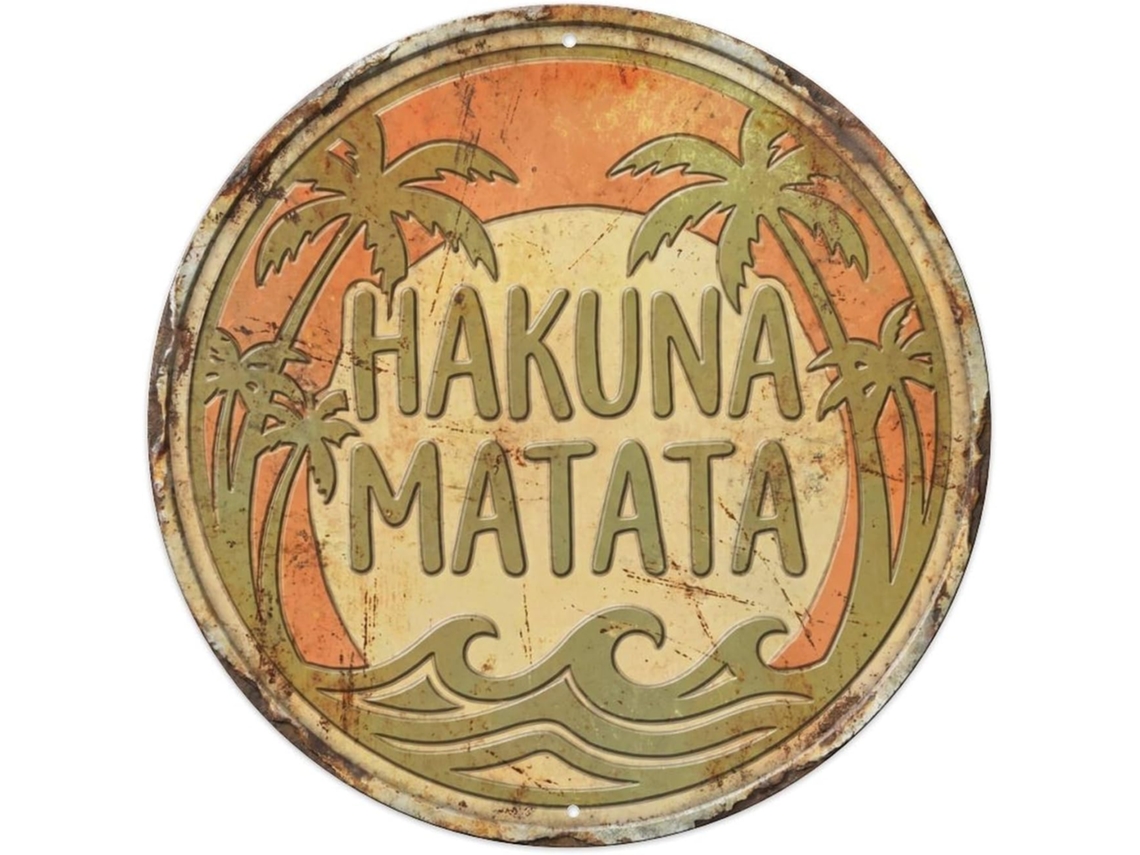 Placa De Metal "hakuna Matata" Com Slogans Retrô Para Decoração De Parede Em Cafés, Clubes E Jardins, 20