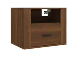 Wall-mounted Bedside Cabinet, Wall-mounted Bedside Cabinets Vidaxl Marrom Madeira Processada (n/a)