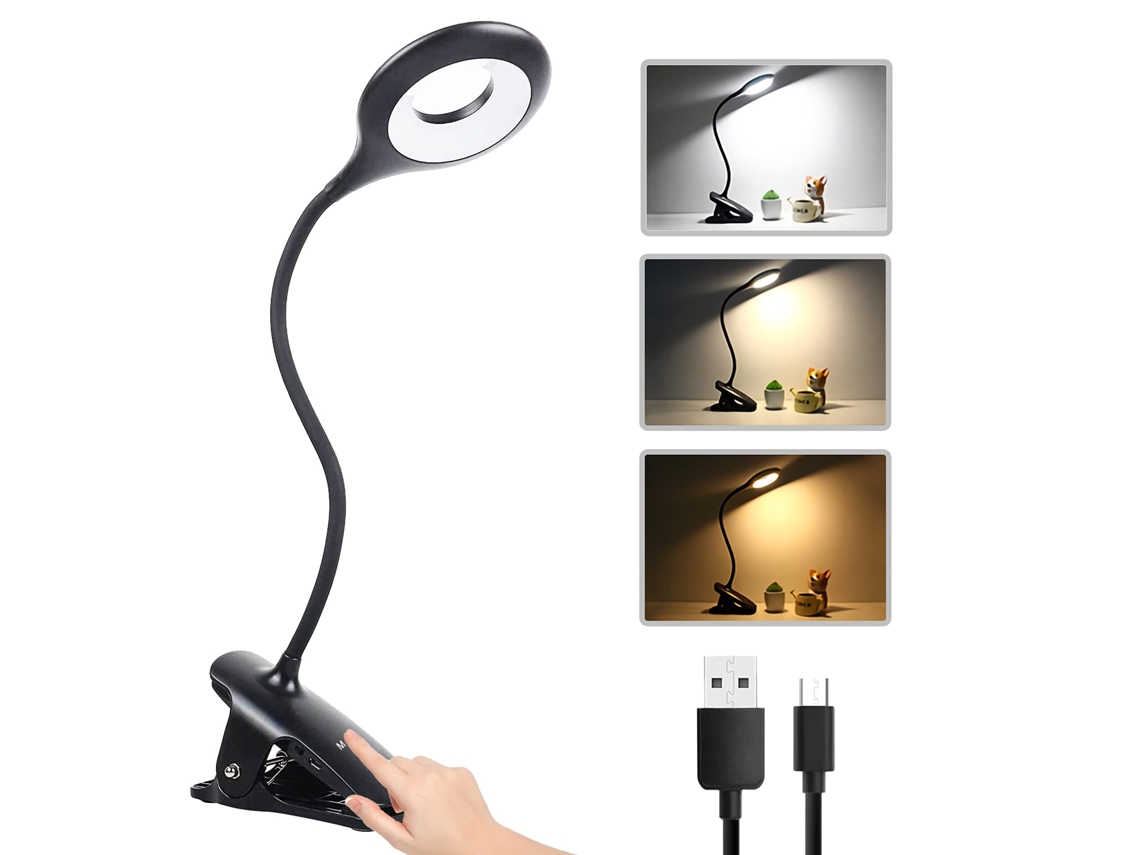 Lâmpada De Mesa Led Recarregável Sem Fio,16 Leds,3 Cores E 3 Intensidades,iluminação Ajustável Para Leitura,cama E Quarto,classe A,cor Preta