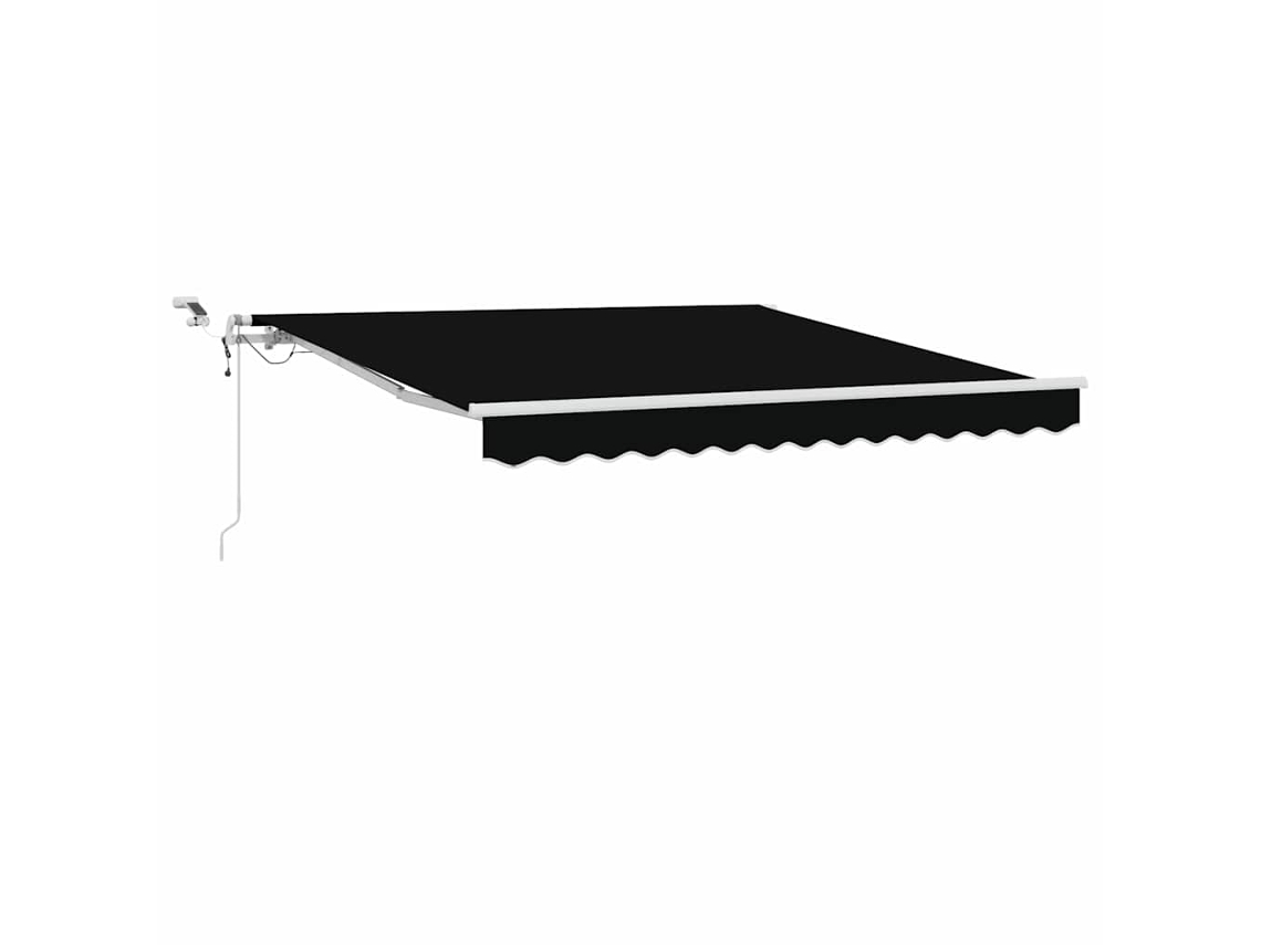 Toldo Retrátil Preto 300 X 250 Cm Poliéster e Metal VIDAXL
