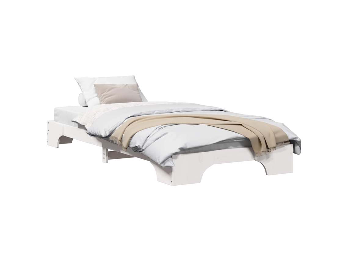 Estrutura da Cama em Madeira de Pinheiro Sólida Branca MAISON EXCLUSIVE (90x200 cm)