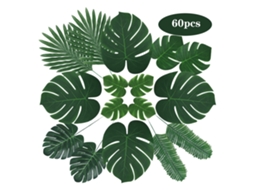 Baok-60 Folhas de Palmeira Artificiais de Seda Flexíveis e Dobráveis para Decoração de Festas e Plantas Tropicais