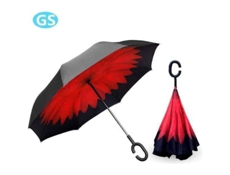 Guarda-Chuva UV Unissexo ZGEER Reverso Invertido Bengala Água Vento Preto