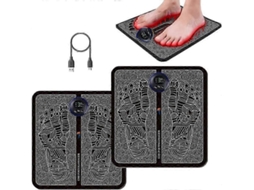 Massageador Elétrico Dos Pés, Ems Tapete De Massagem Inteligente 8 Modos, 19 F Requência Ajustável, Usb Rec