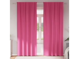 Vidaxl Cortinas Blackout Com Argolas 2 Unid. Rosa Brilhante Poliéster