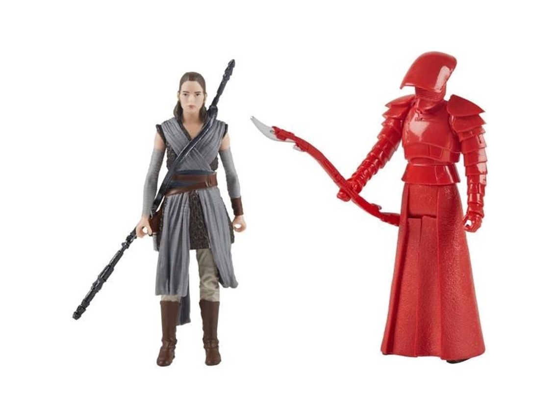 Estatueta de Guerra Nas Estrelas: Link Da Força: 2 Estatuetas: Rey Treinamento Jedi e Guarda Pretoriana de Elite Asa Única Cores Únicas