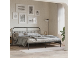 Estrutura De Cama Com Cabeceira 183x213 Cm Metal Preto