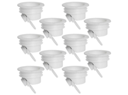10 Peças de Tampões Anti huella para Esgotos de Banheiro com Design Antiobstrução e Anti huella em Material Pp 4.8x4.8x4.5cm Blanco