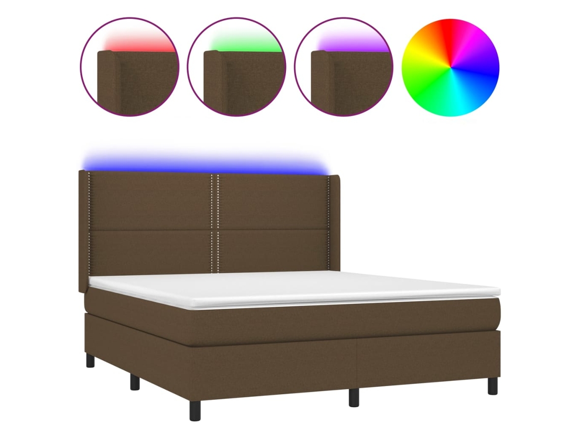 Box Spring Bed, Box Spring Beds Vidaxl Marrom Tecido (180 X 200 Cm)