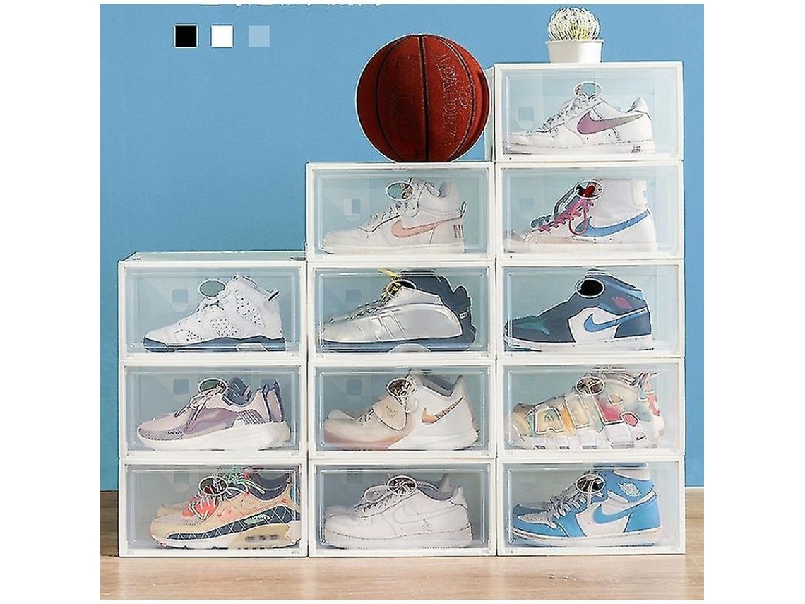 6 Caixas De Sapatos Transparentes De Pp Dobráveis Grandes Para Armazenamento De Sapatos