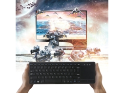 Teclado Sem Fio 2.4g Com Touchpad Multitoque Ultra-fino Receptor Usb