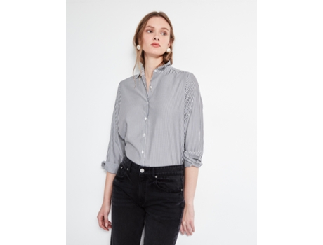 Sweatshirt De Mulher Mo Riscas Popelina Azul (l)